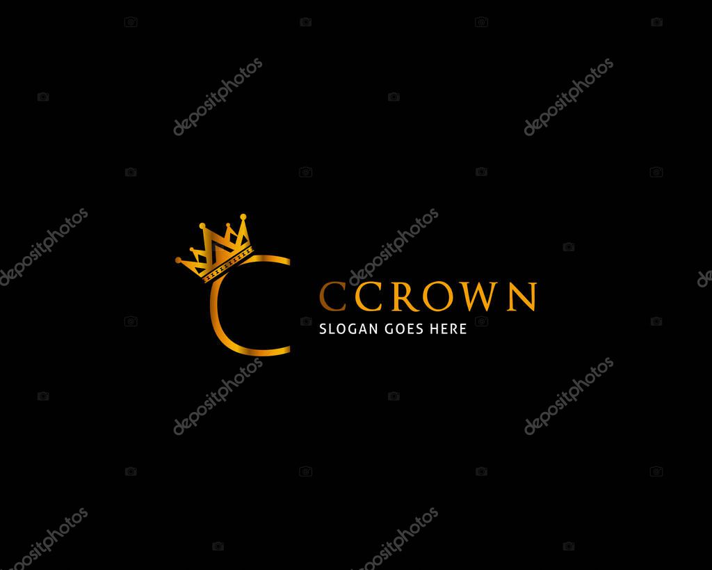 Initial Letter C Crown Logo Template Vector Icon Illustration Design