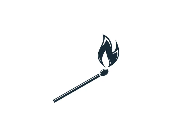 Matchstick Isqueiro Madeira Icon Design Elementos Modelo — Vetor de Stock