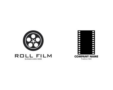Film Şeridi Logo Şablonu Vektör İllüstrasyon Tasarımı