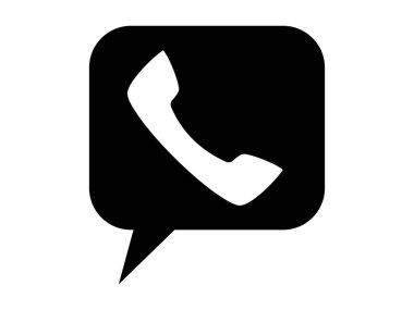 Modern vector illustration of a speech bubble icon containing a text message and phone symbol. Perfect for chat apps, social media interfaces, and communication website designs.