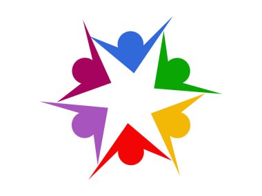 Takım çalışmasını, toplumu ve birliği temsil eden minimalist grup simgesi. İşletme, sosyal ağ ve web, uygulama veya bilgi tasarımı alanlarındaki işbirliği kavramları için mükemmel.