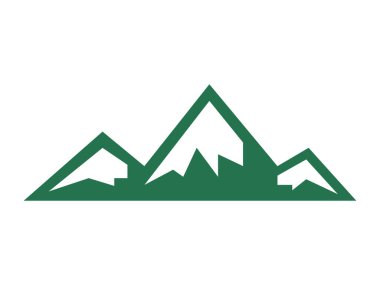 Keskin zirveler ve doğal çizgiler içeren temiz ve minimalist bir dağ ikonu vektörü. Açık hava, yürüyüş, macera, seyahat ve doğa logosu tasarımı veya markalaşma projeleri için mükemmel.