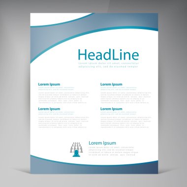 Vektör güzel mavi el ilanı.