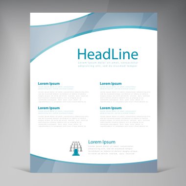 Vektör güzel mavi el ilanı.