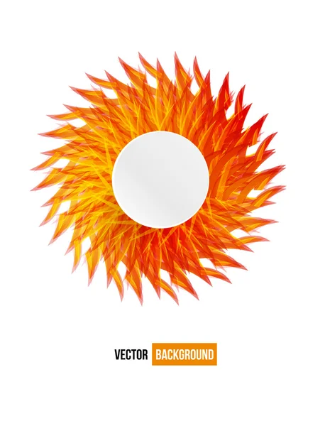 Vector circle orange flower vector card. abstract — Stock Vector