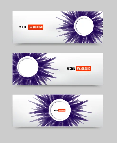 Banner conjunto de flores vectoriales  . — Archivo Imágenes Vectoriales