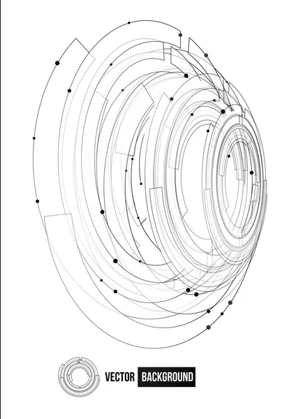 Vector point and line black vector card. — Stock Vector