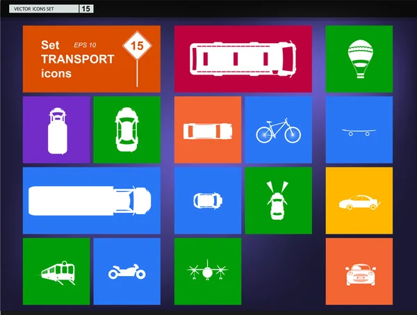 Ensemble vectoriel d'icônes de transport navigateur — Image vectorielle