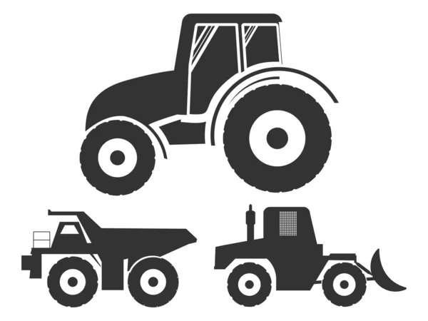Ensemble vectoriel icônes tracteur de transport . — Image vectorielle