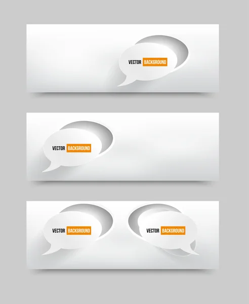 Vector illustratie met papier toespraak banners — Stockvector