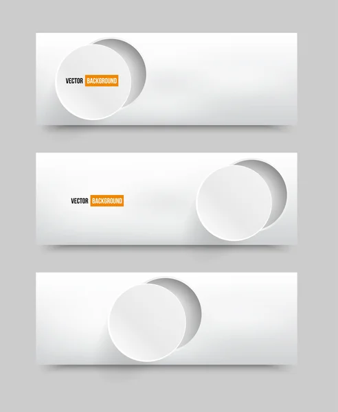 Vector banner círculos en blanco — Vector de stock