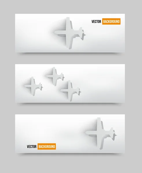 Vector illustratie verschillende vliegtuig. banners — Stockvector