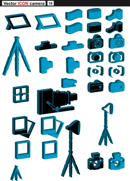 Vector conjunto web iconos cámara — Vector de stock