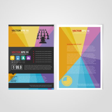 Flyer şablonu geri ve ön tasarımı.