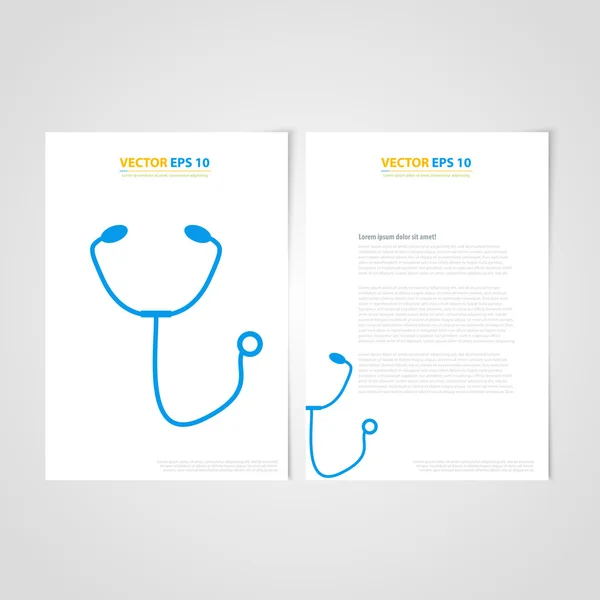 Flyer πρότυπο πίσω και μπροστινός σχεδιασμός. Ιατρικές εικόνες — Διανυσματικό Αρχείο
