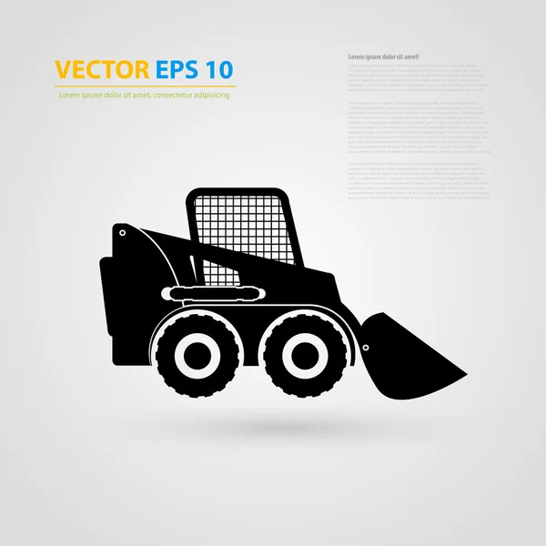 Vector isolated tractor icons. silhouettes. — Stock Vector