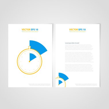 Flyer şablonu geri ve ön tasarımı. Tıbbi simgeler