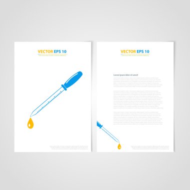 Flyer şablonu geri ve ön tasarımı. Tıbbi simgeler