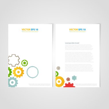 Flyer şablonu geri ve ön tasarımı. Tıbbi simgeler