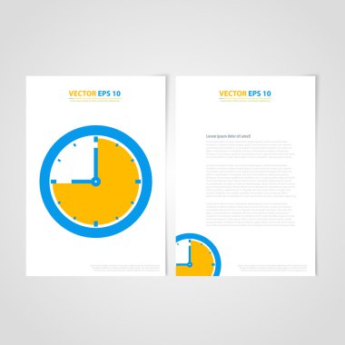 Flyer şablonu geri ve ön tasarımı. Tıbbi simgeler