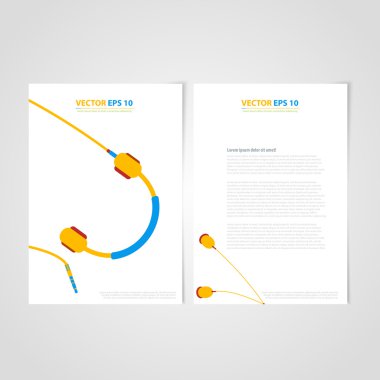 Flyer şablonu geri ve ön tasarımı. Tıbbi simgeler