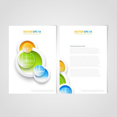 Flyer şablonu geri ve ön tasarımı. Tıbbi simgeler