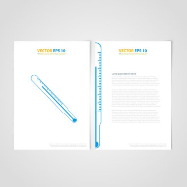 Flyer şablonu geri ve ön tasarımı. Tıbbi simgeler