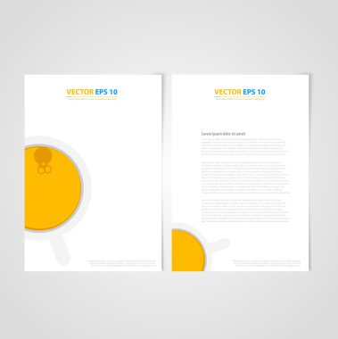 Flyer şablonu geri ve ön tasarımı. Tıbbi simgeler