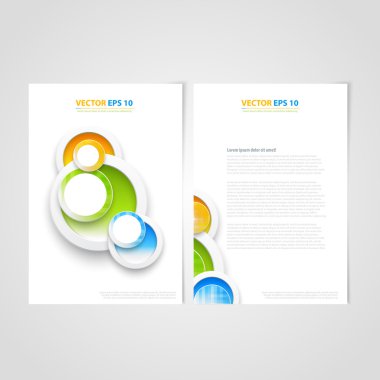 Flyer şablonu geri ve ön tasarımı. Tıbbi simgeler