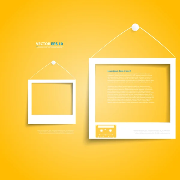 Vector white frames on the wall — Stock Vector