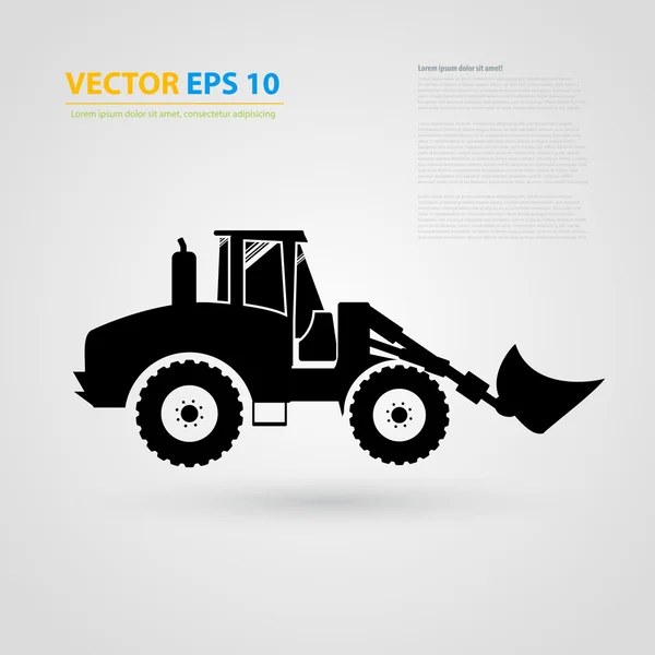 Vector isolated tractor icons. silhouettes. — Stock Vector