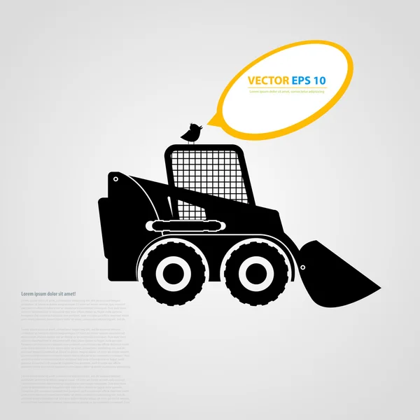 Vektor terisolasi ikon traktor. siluet . - Stok Vektor