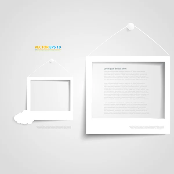Vector white frames on the wall — Stock Vector
