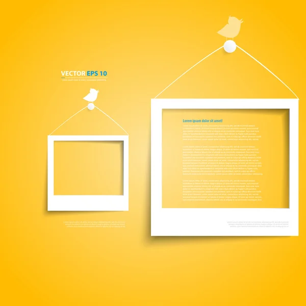 Vector white frames on the wall — Stock Vector