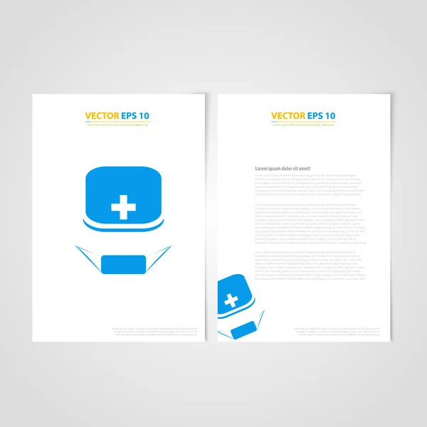 Flyer template back and front design. Medical Icons — Stock Vector