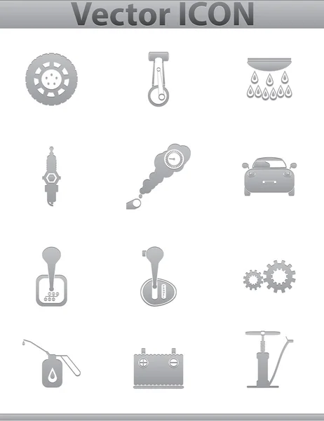 Iconos de Vector Car Set. plaza de servicio automático — Archivo Imágenes Vectoriales