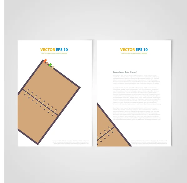 Sjabloon folder terug en front design. — Stockvector