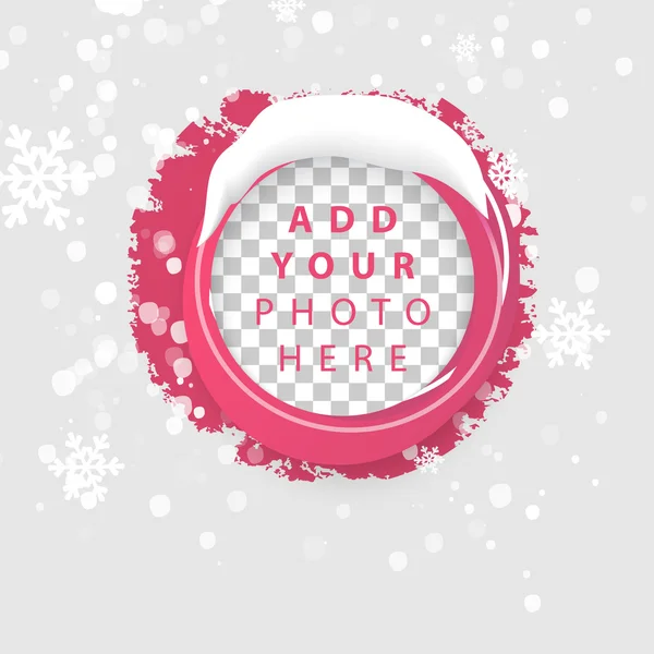 Red circle and snow — Stock Vector