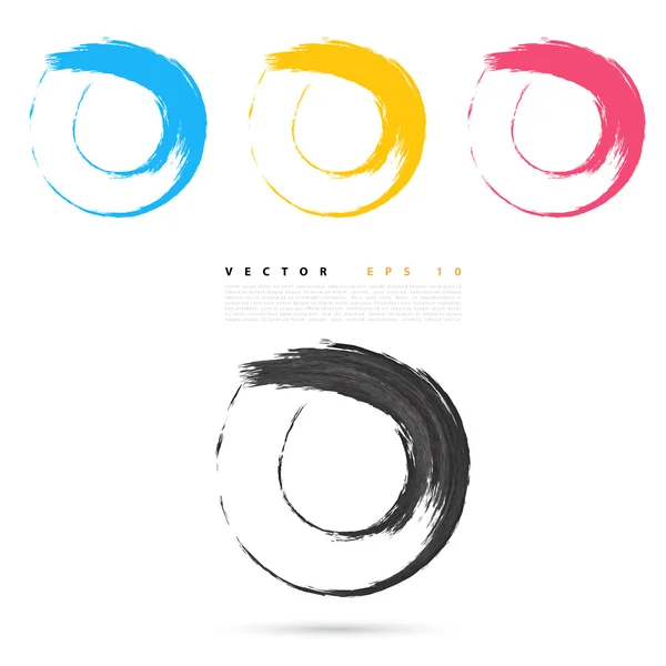 Uppsättning av hand färg cirklar. — Stock vektor