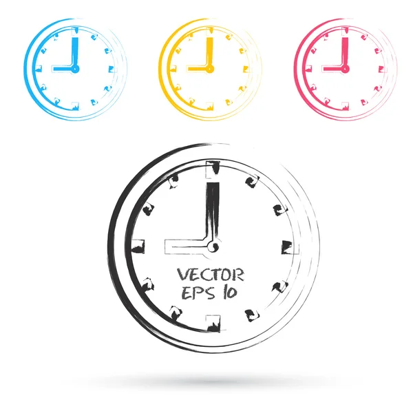 Style de croquis vectoriel des icônes d'horloge . — Image vectorielle