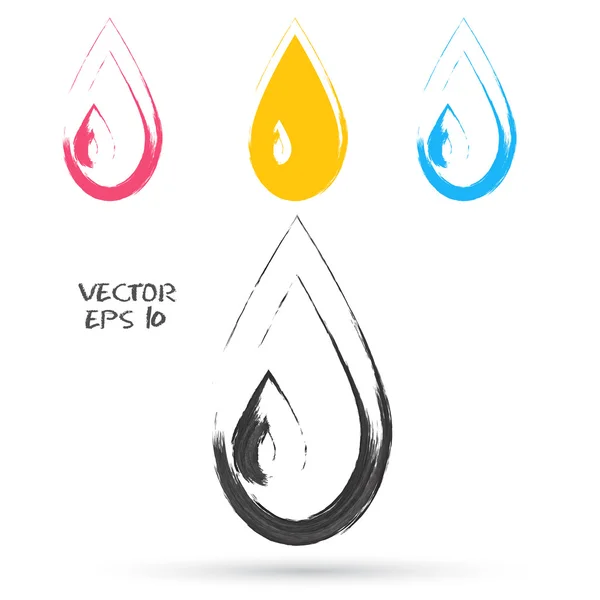 Estilo de boceto vectorial de iconos de gota . — Vector de stock