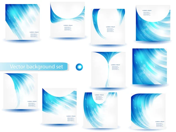 Abstract Blue Vector Template and Set — Stock Vector