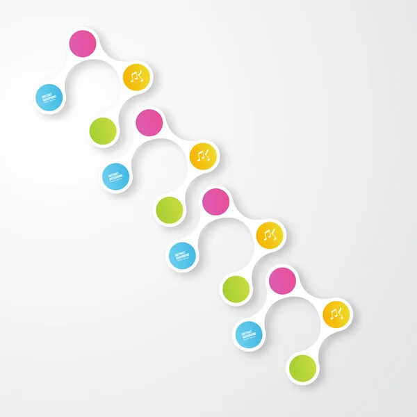 Cercles de couleur vectoriels. Infographie Molécule de couleur — Image vectorielle