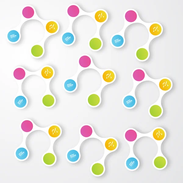 Vector kleur cirkels. Infographic kleur molecuul — Stockvector