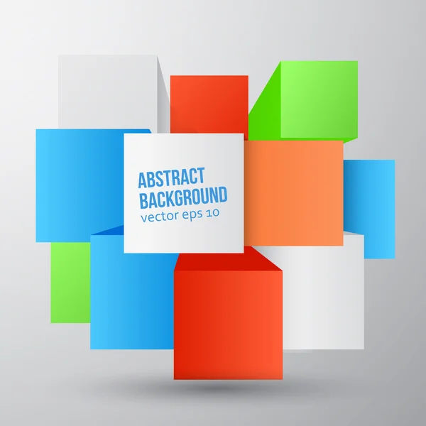 Vektor abstrakten Hintergrund. Quadrat und 3D-Objekt — Stockvektor