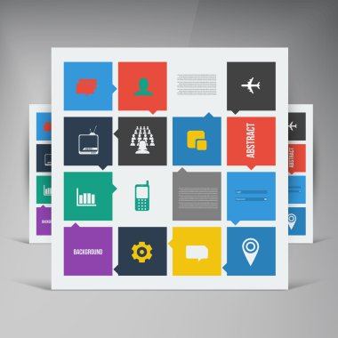 Düz UI tasarım trend simgeler vektör.