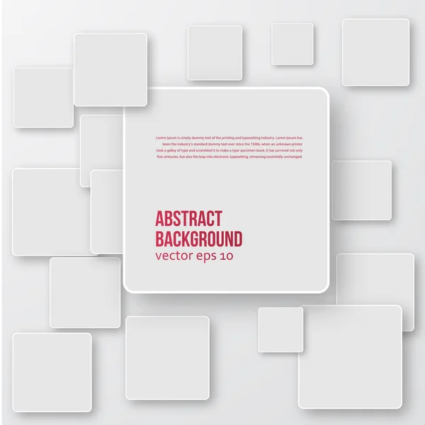 Fondo abstracto vectorial. Cuadrados blanco — Vector de stock