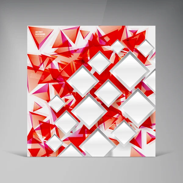 Vector squares. Abstract background red — Stock Vector