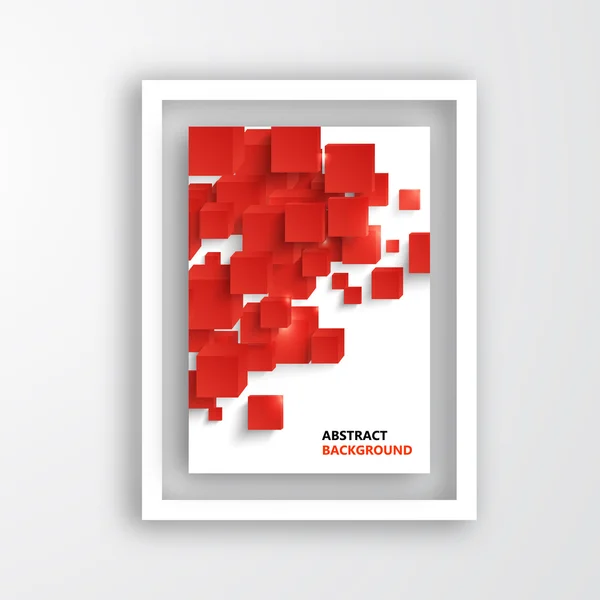 Carré vectoriel. Carte de fond abstraite rouge . — Image vectorielle
