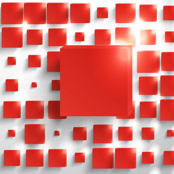 Vektorquadrat. abstrakte Hintergrundkarte rot. — Stockvektor